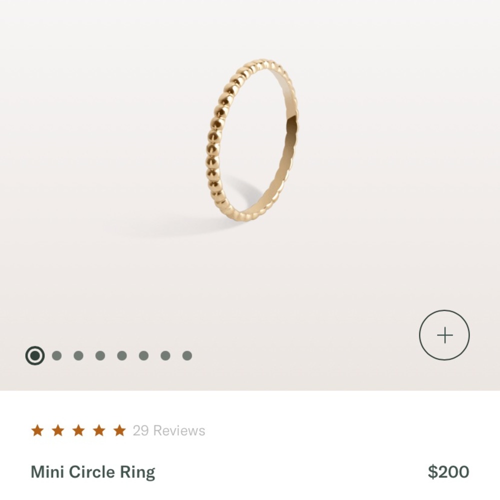 Aurate Mini Circle Ring Size 5 - 14k yellow gold